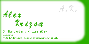 alex krizsa business card